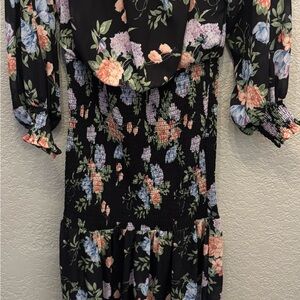 Vici Black Floral Long Sleeve Dress